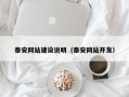 瑞安泰安网站建设说明（泰安网站开发）